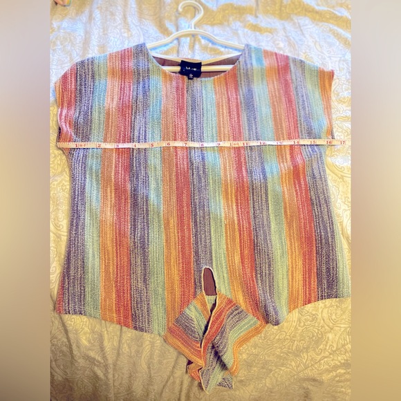 W5 Anthropologie Rainbow Tie Top Size S 🌈💕 - Picture 2 of 5